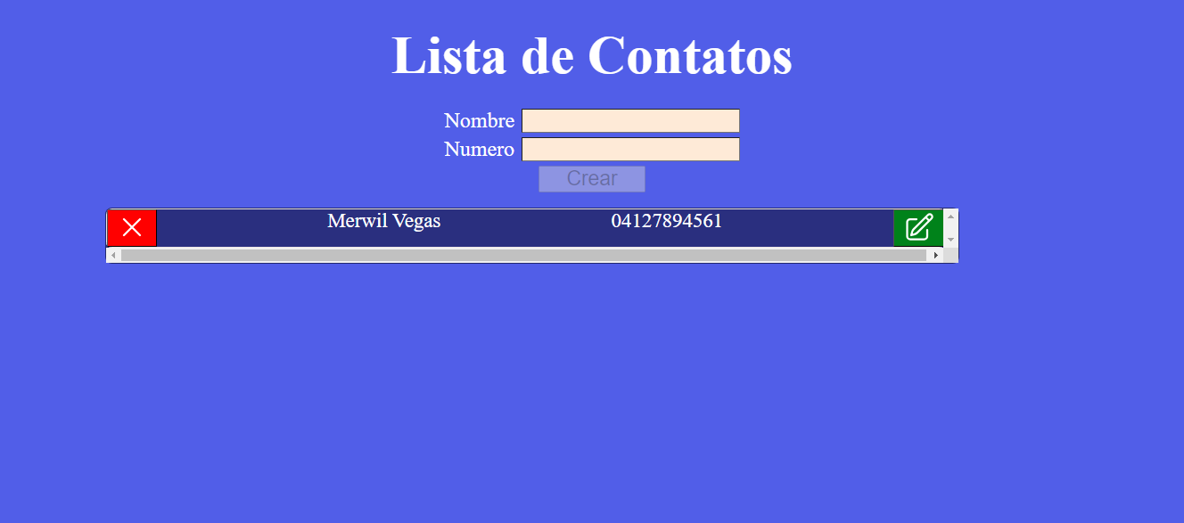 lista de contacto